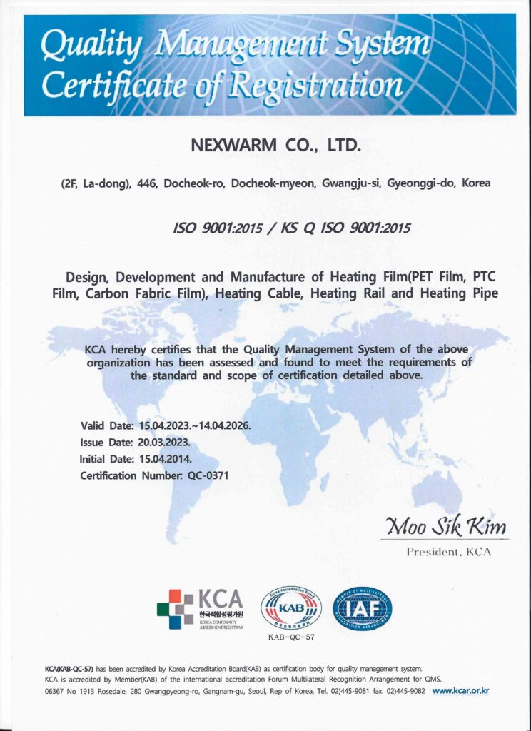 Nexwarm - certifikát EU