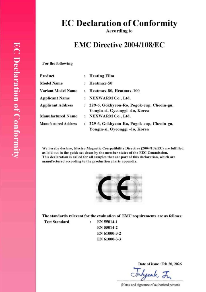 Nexwarm - certifikát EU
