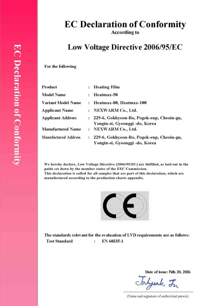 Nexwarm - certifikát EU